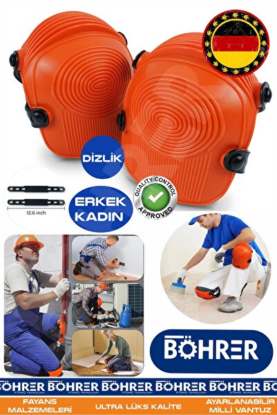 BÖHRER BA01099K Erkek Kadın İnşaat, Döşeme ve Çatı İş Dizlikleri - Rahat ve Kaymaz Sert Dizlik