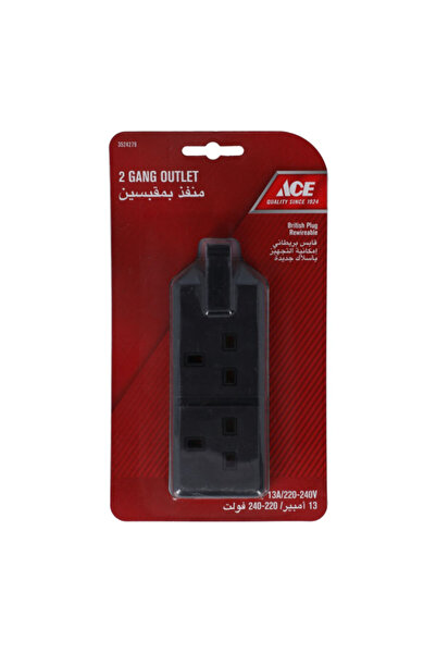 ACE 13A 220V 2-Socket Heavy Duty Plug