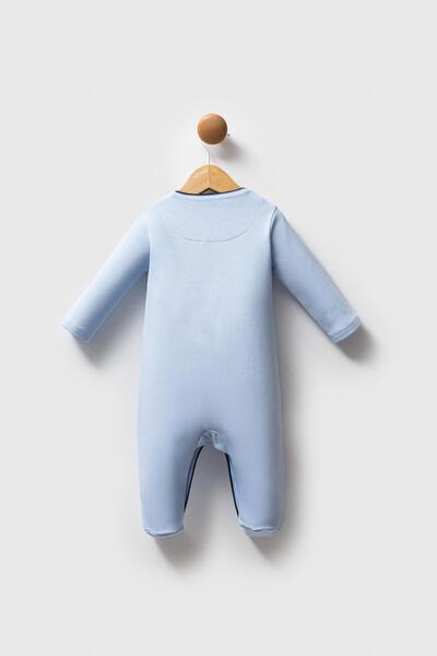 U.S. Polo Assn. Baby Boy Blue Jumpsuit, 100% Cotton