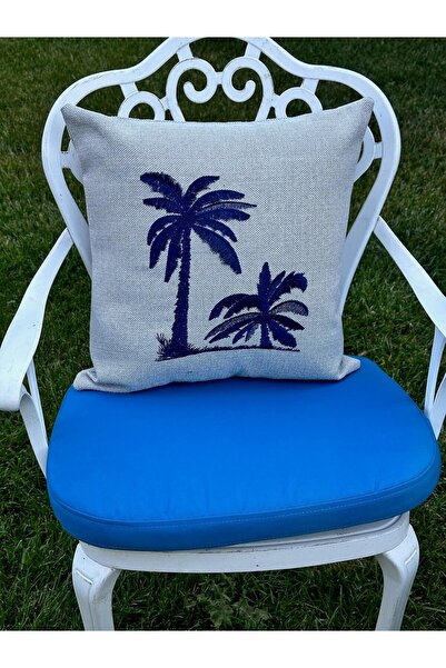 ref crea Husă de pernă din palmier, albastru bleumarin