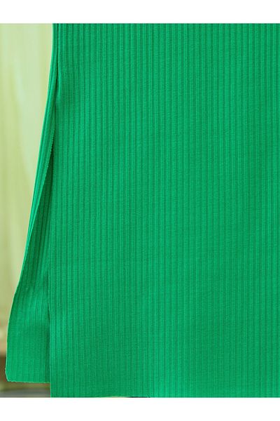 Modamorfo Tricou cu decolteu crew cu fante - verde