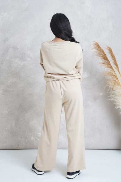 mica بنطلون رياضي نسائي طويل وواسع الساق مع رباط