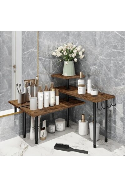 FOXMAG24 Ράφι με 3 ράφια από MDF, 5 μεταλλικά πόδια, 66 (Μ) x 17,5 (Π) x 38 (...