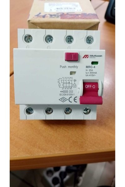 Mutlusan 4x25 300 MA kaçak akım koruma rölesi
