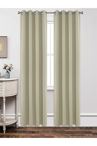 Metropolitan Concept Set of 2 full blackout curtains, worked on staple rings