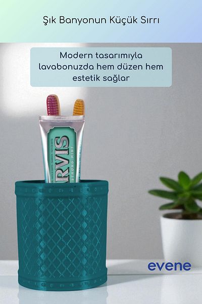 Evene Θήκη οδοντόβουρτσας Βάση οδοντόβουρτσας Βάση οδοντόβουρτσας Σκούρο πράσινο χρώμα Μοντέλο 90