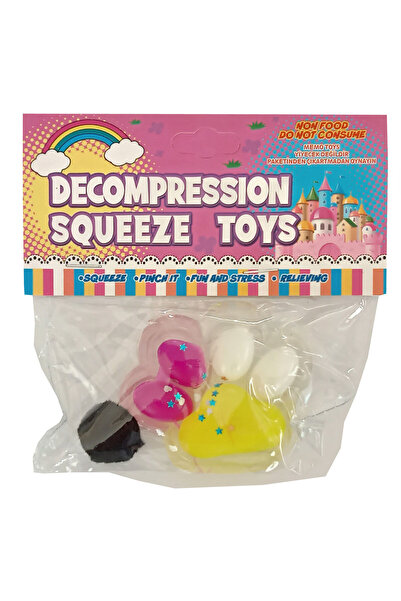 CT-TOYS Sarı-Şefaf Çok Renkli Yapışan Sukuşi Mojmoj Orta Boy Kedi Patisi Squi...
