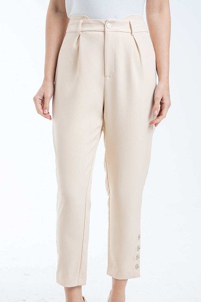 mica Classic Women's Solid High-Waisted Trousers
