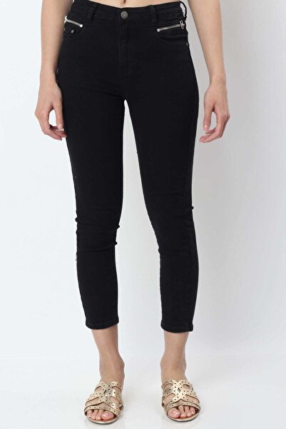 mica بنطال جينز طويل وضيق بخصر عالٍ