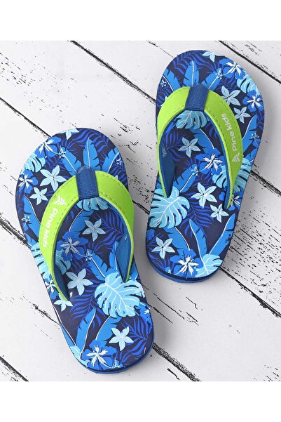 Pine kids Pine Kids Slip On Flip Flops with Floral Print - Blue