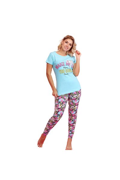 Generic Women's short-sleeved cotton pajamas