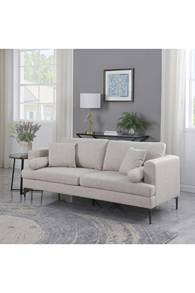 Home Box أريكة أماري بثلاثة مقاعد مع وسادتين ووسادتين دائريتين