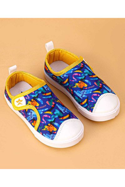 Cute Walk by Babyhug Cute Walk by Babyhug Casual Shoes with Velcro Closure & Doodle Printed - Yellow & Blue