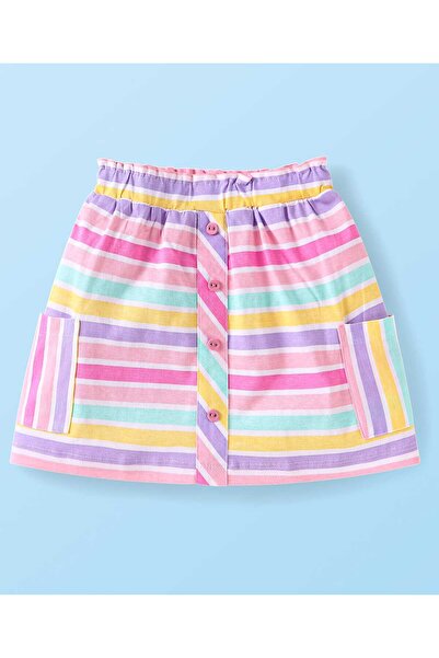 Babyhug Top and Skirt with Ice-Cream Print - White & Pink