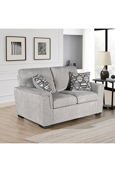 Home Box أريكة ميونيخ القماشية ذات المقعدين مع وسادتين