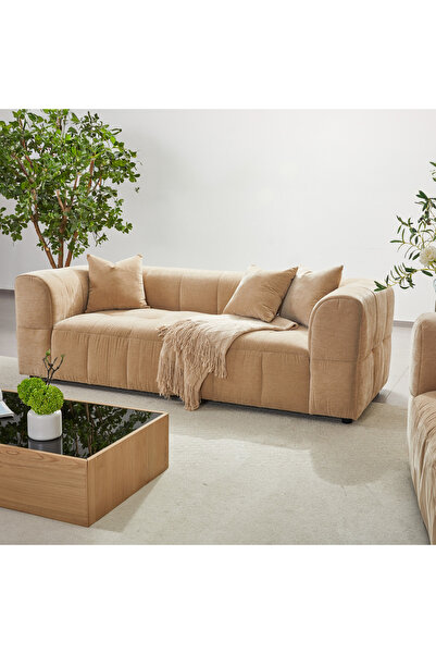 Home Box أريكة بلوب القماشية ذات المقعدين مع وسادتين