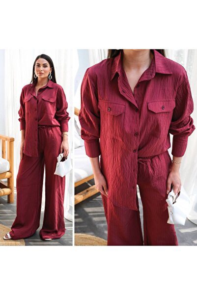 OUZ Fashion Women's Linen - Santorini- Shirt and Pants Two Piece Set