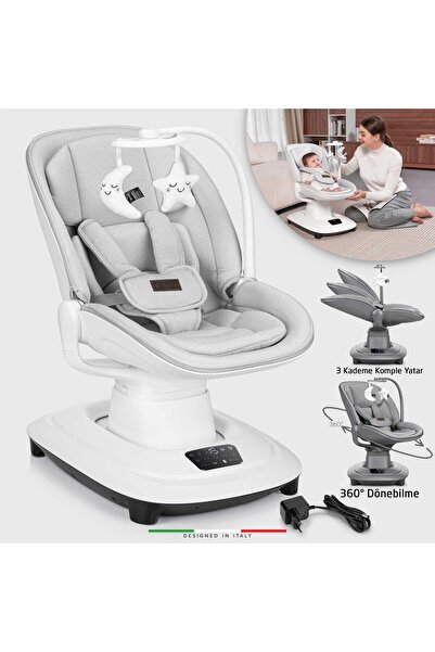 Elele Materno Premium Elektrikli Otomatik Sallanan Ana Kucağı Kademeli Beyaz