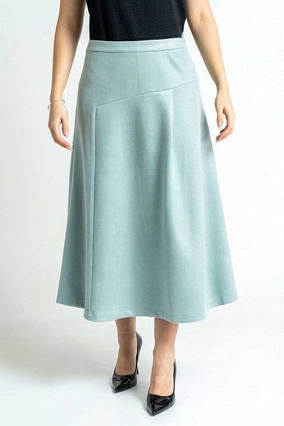 mica Women's Plain High Waist Midi Skirt