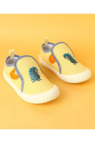 Cute Walk by Babyhug Cute Walk by Babyhug Velcro Closure Casual Shoes with Dino Embroidery - Yellow