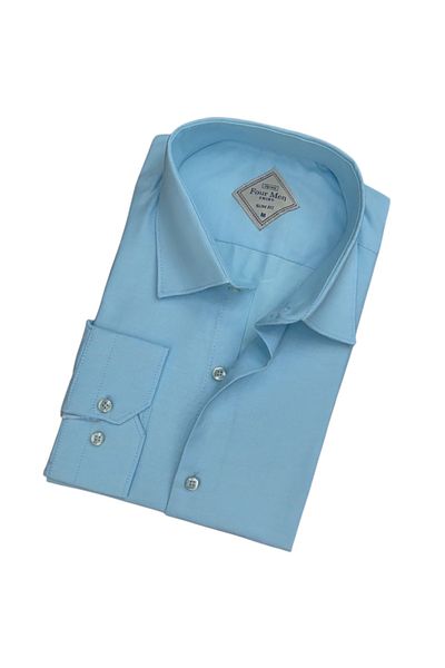GÖMLEK GALERİSİ Slim Fit Slim Fit Plain Long Sleeve Men's Shirt