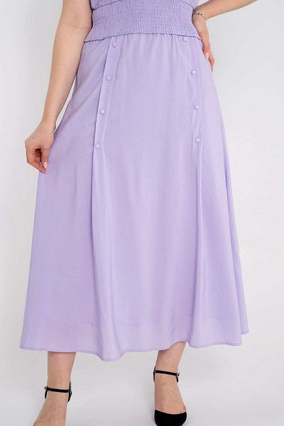 mica Women's Wide Long Skirt with Front Buttons