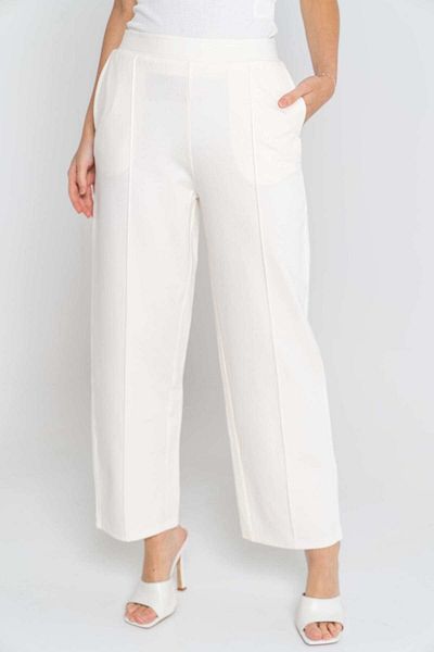 mica Solid Long Pants with Front Pockets