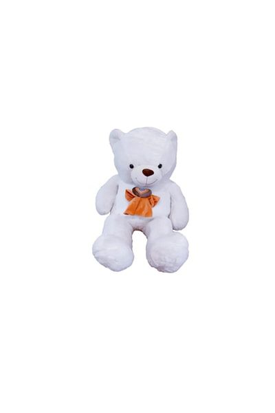 Sentido Large Plush Bear with Heart, 130 cm, White/Yellow