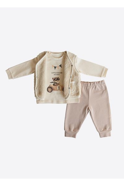kitikate Little Racer 3 Piece Set Beige