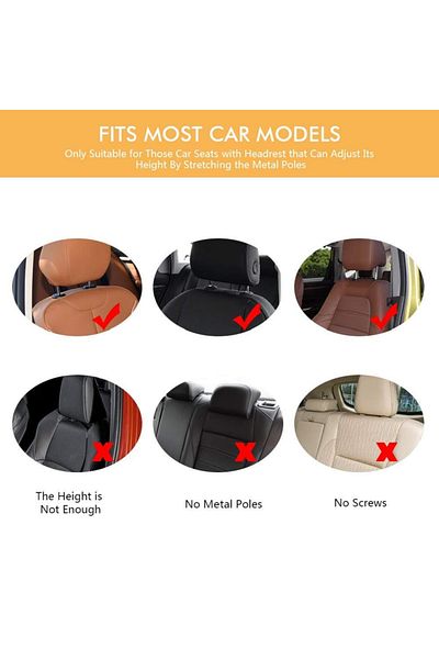 OEM HommyFine Car Neck Pillow, 27 x 17 x 13 cm, PU leather, foam, black