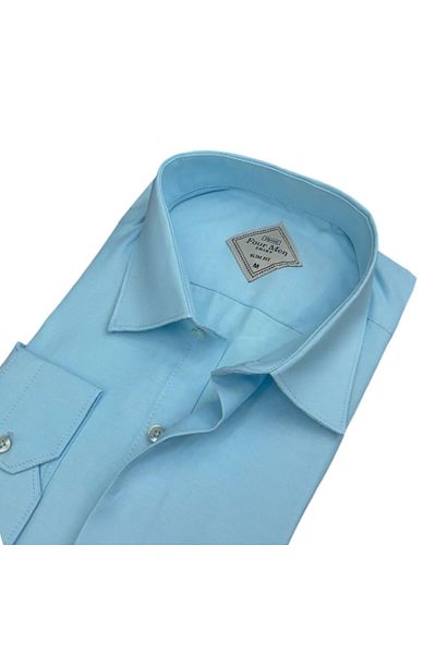 GÖMLEK GALERİSİ Slim Fit Slim Fit Plain Long Sleeve Men's Shirt