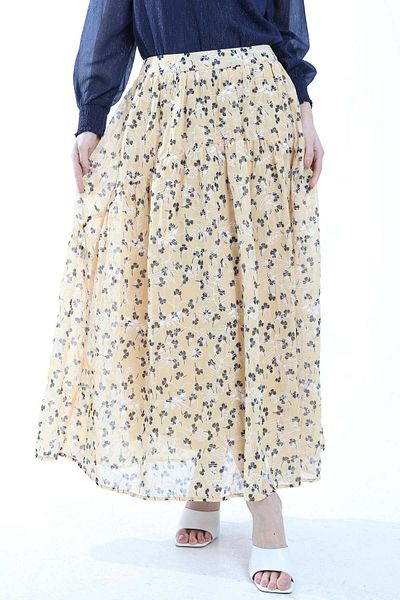 mica Floral Wide Midi Skirt