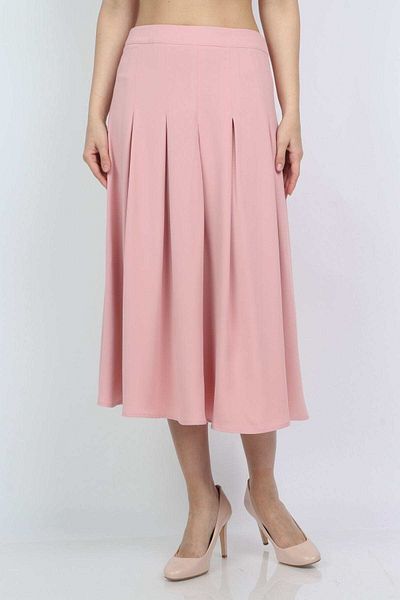 mica Solid Midi Pleated Skirt