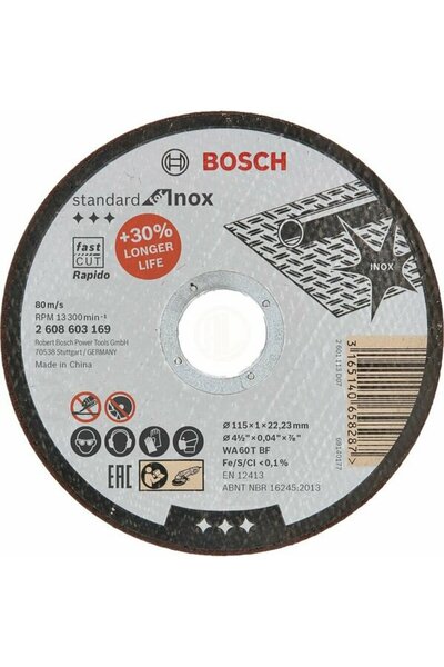 Bosch Standart For 115*1,0 mm İnox Metal Kesici