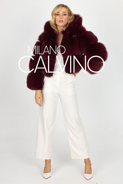 Milano Calvino Hooded Fur Jacket Sleeves Detachable
