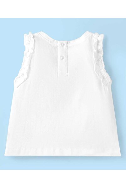 Babyhug Top & Skirt With Floral Print - White Blue & Red