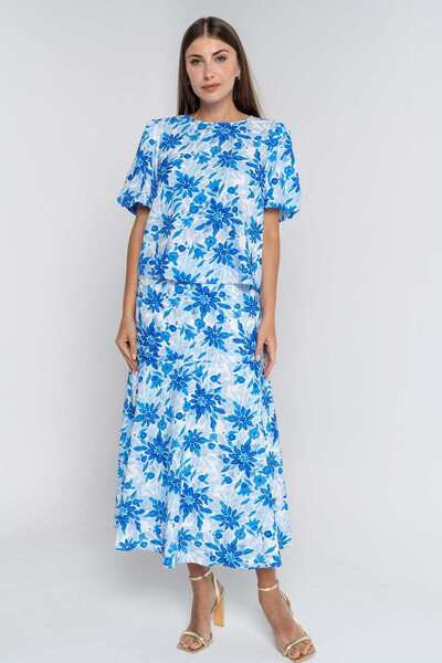 mica Wide Floral Midi Skirt