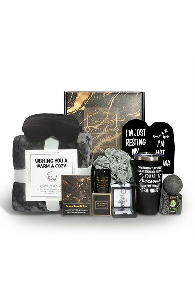 OricareFain Set cadou pentru barbati, 12 piese, ambalate in cutie, Ideal pentru el, domni, tata, sot, Negru