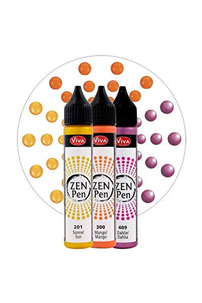Viva Decor Set de 3 vopsele pentru pictură cu puncte Blob-Paint, ZEN Pen VIVA DECOR, 3x28ml Mix 2