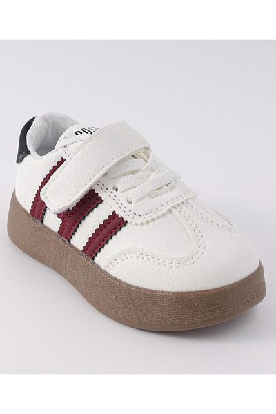SAPS Velcro Closure Casual Shoes - White & Red