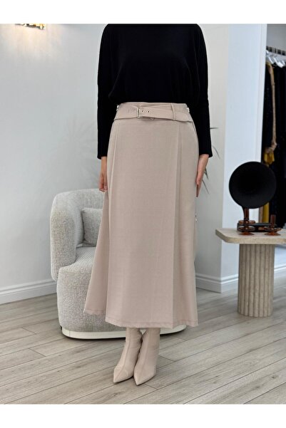 MissWhence Fermuar ve Kemer Detaylı Etek Taş 36904