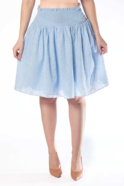 mica Embroidered Knee-Length Women's Skirt with Floral Design