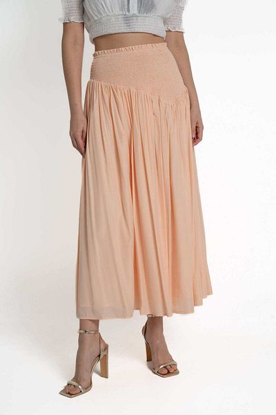 mica Women's High-Waisted Elastic Long Skirt