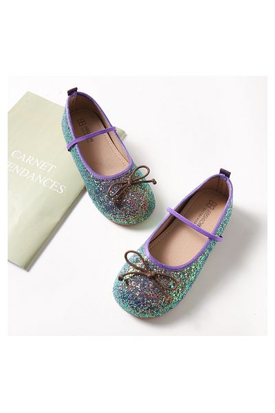 Mark & Mia Mark & Mia Glittery With Bow Detail Party Shoes - Purple/Green