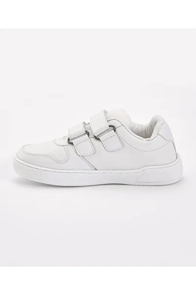 Pine kids Pine Kids Velcro Closure Solid School Shoes - White