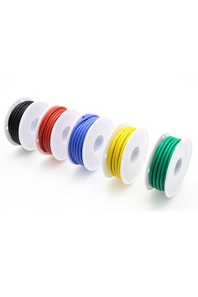 Choice 18 AWG 5m each color 18AWG Wire Flex Silicone 18 Gauge Stranded Tinned Copper Wire, OD: 2.3mm, 5Colo