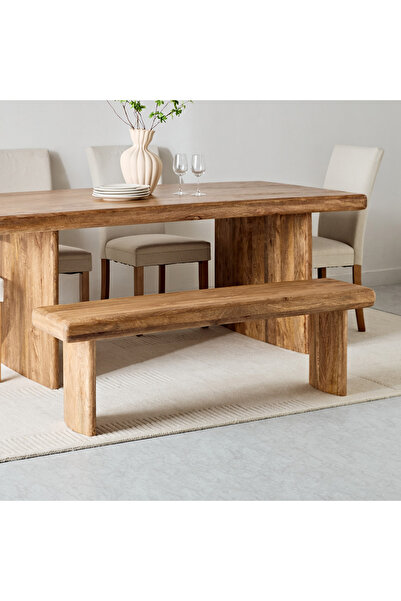 Home Box مقعد كلايتون المصنوع من الخشب الصلب