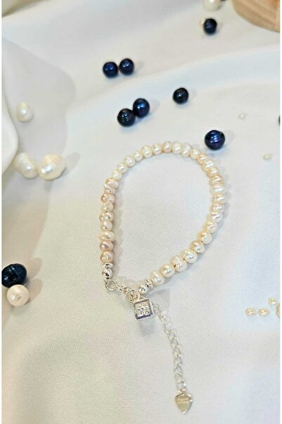 İNCİORA JEWELRY Doğal İnci Gümüş 925 Ayar Gümüş Bileklik