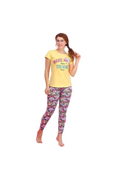 Generic Women's short-sleeved cotton pajamas