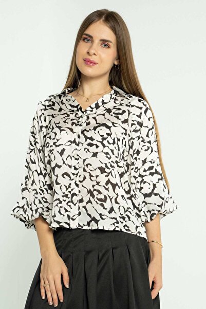 mica قميص نسائي مطبوع بأكمام 3/4